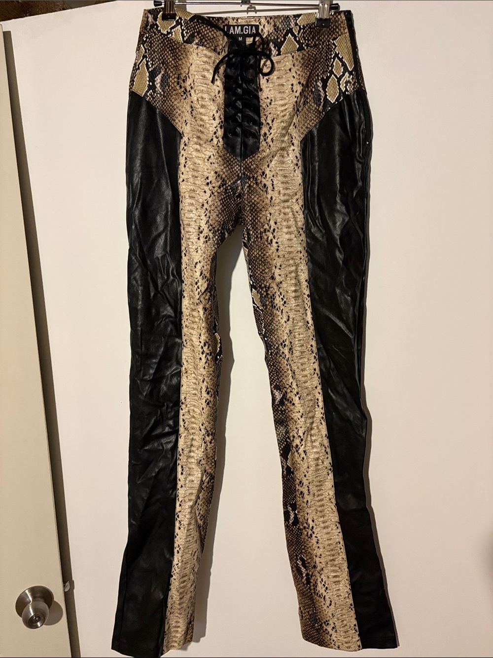 I.AM.GIA western snake leather pants
